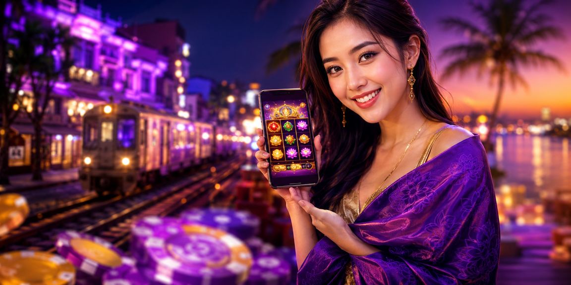 Màn hình slot game neon ban đêm tại Hà Nội